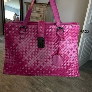 Pink Woven Quality Bag - gently used